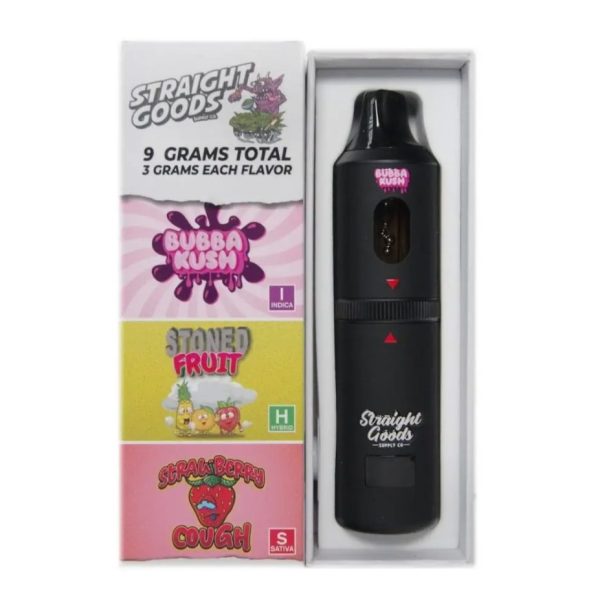 Straight Goods - Triple Chamber (3 Grams + 3 Grams + 3 Grams) - Bubba Kush + Stoned Fruit + Strawberry Cough