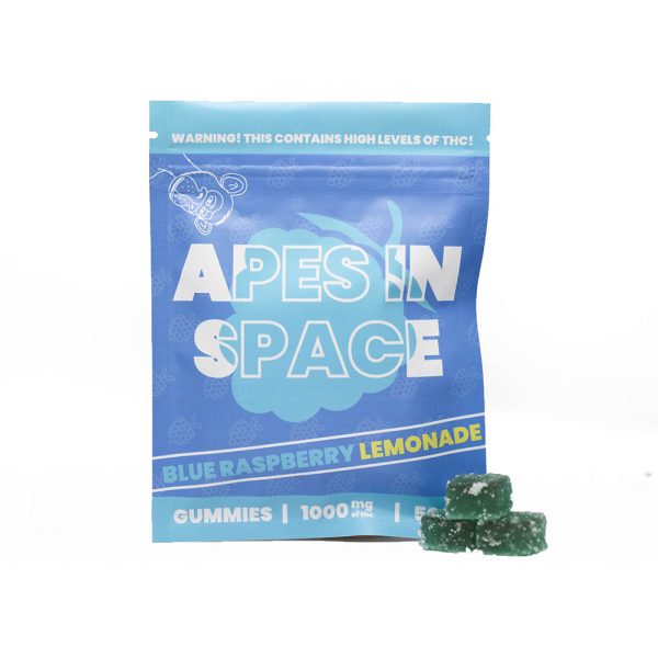 Apes In Space Gummies - Blue Raspberry Lemonade 1000mg THC