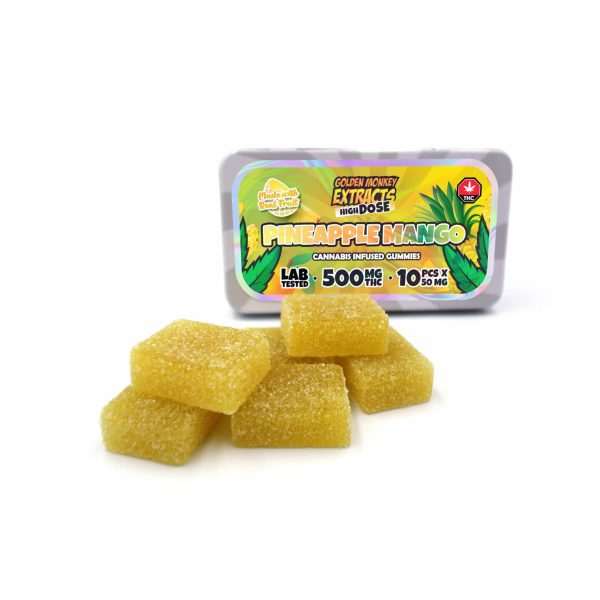 Golden Monkey Extracts – High Dose 500mg THC Gummy – Pineapple Mango