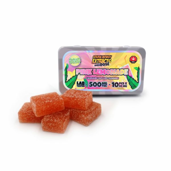 Golden Monkey Extracts – High Dose 500mg THC Gummy – Pink Lemonade