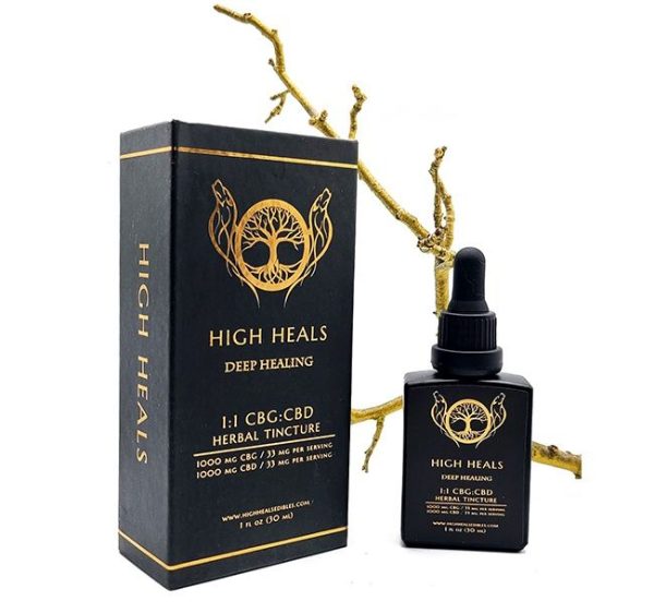 High Heals Tincture - Deep Healing 1:1 (1000mg CBD + 1000mg CBG)