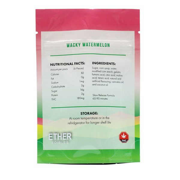 Ether Edibles Wacky Watermelons 180mg - Image 2