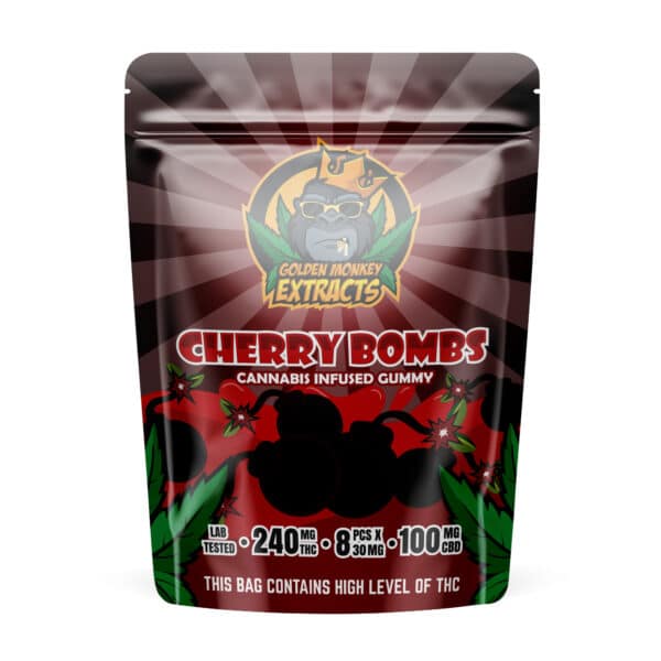 Golden Monkey Extracts – Cherry Bomb Gummies 240mg THC/CBD