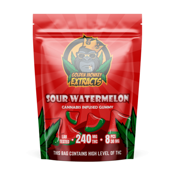 Golden Monkey Extracts – Sour Watermelon Gummies 240mg THC