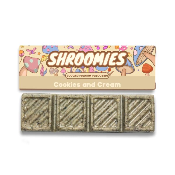 Shroomies – Cookies & Cream Chocolate Bar – 3000mg (4 x 750mg Doses)