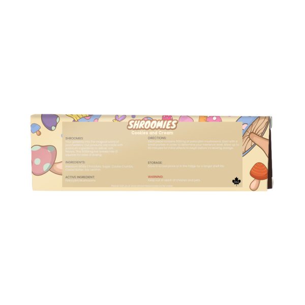 Shroomies – Cookies & Cream Chocolate Bar – 3000mg (4 x 750mg Doses) - Image 3