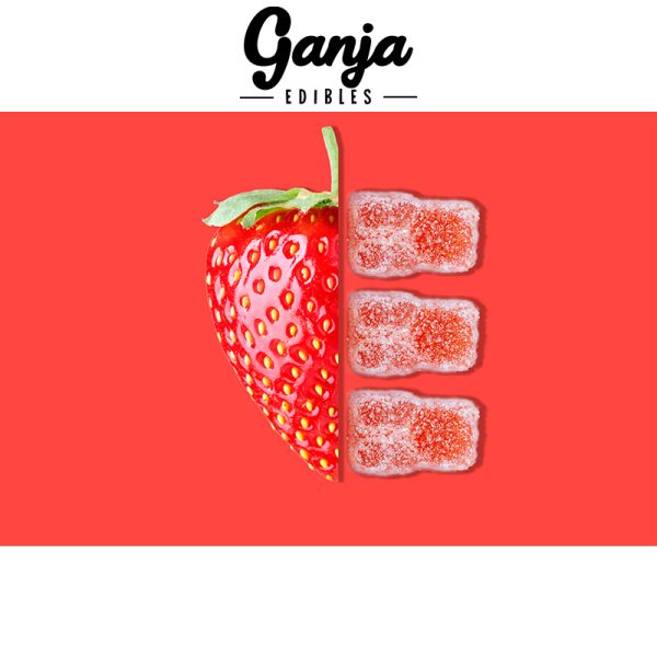 Ganja - Sour Gummy Bears 150mg THC - Strawberry