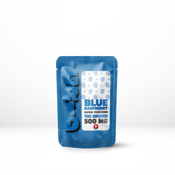 Alternative view of GRID – 500mg THC Gummy – Blue Raspberry