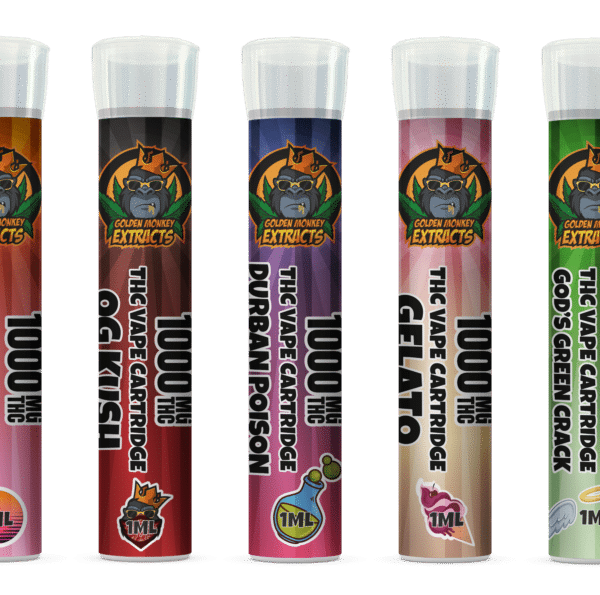 Golden Monkey Extracts - 1 Gram THC 1mL Vape Cartridge